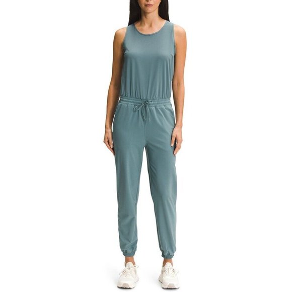 The North Face Women Elastic Waist Never Stop Wearing Jumpsuit Sz XL Goblin Blue - Picture 1 of 6